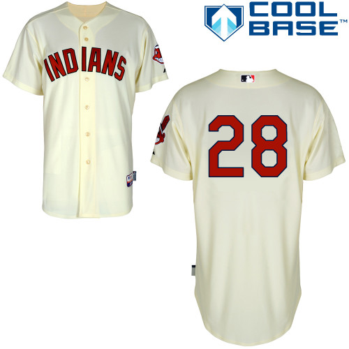 Corey Kluber #28 MLB Jersey-Cleveland Indians Men's Authentic Alternate 2 White Cool Base Baseball Jersey